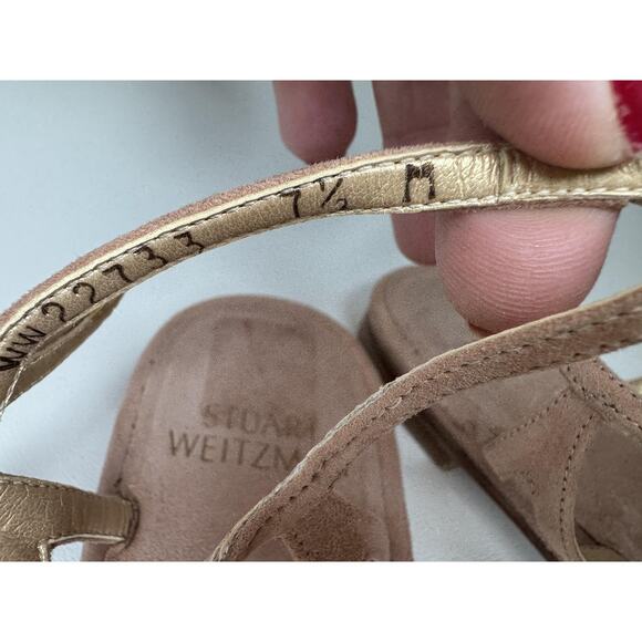 Stuart Weitzman Sandals Womens Size 7.5 Tassel Suede Leather Flat Shoes - Picture 7 of 12